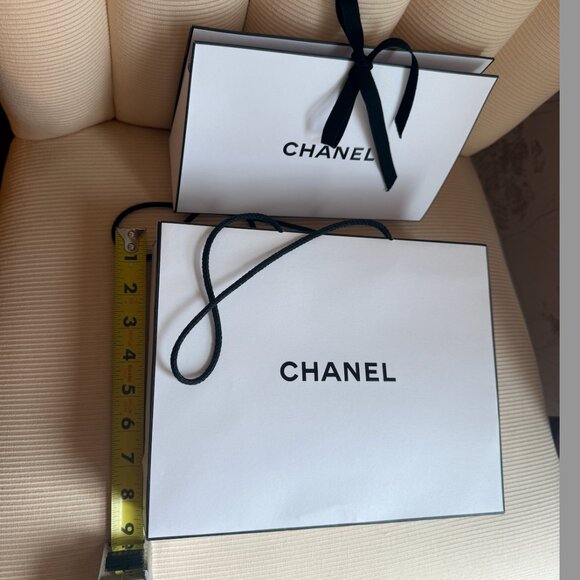AUTHENTIC  CHANEL Paper Gift Shopping Bag, gift Box+Wrapping Paper - Picture 7 of 13